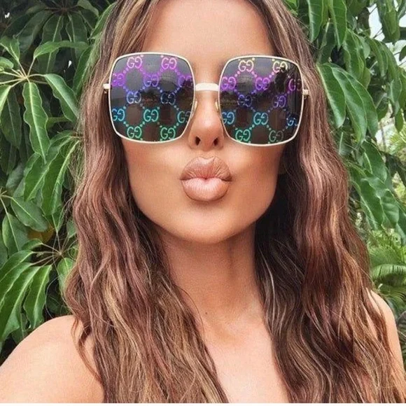 Gucci | Accessories | Gucci Gg44s Rainbow Logo Mirrored Lens  display picture 2